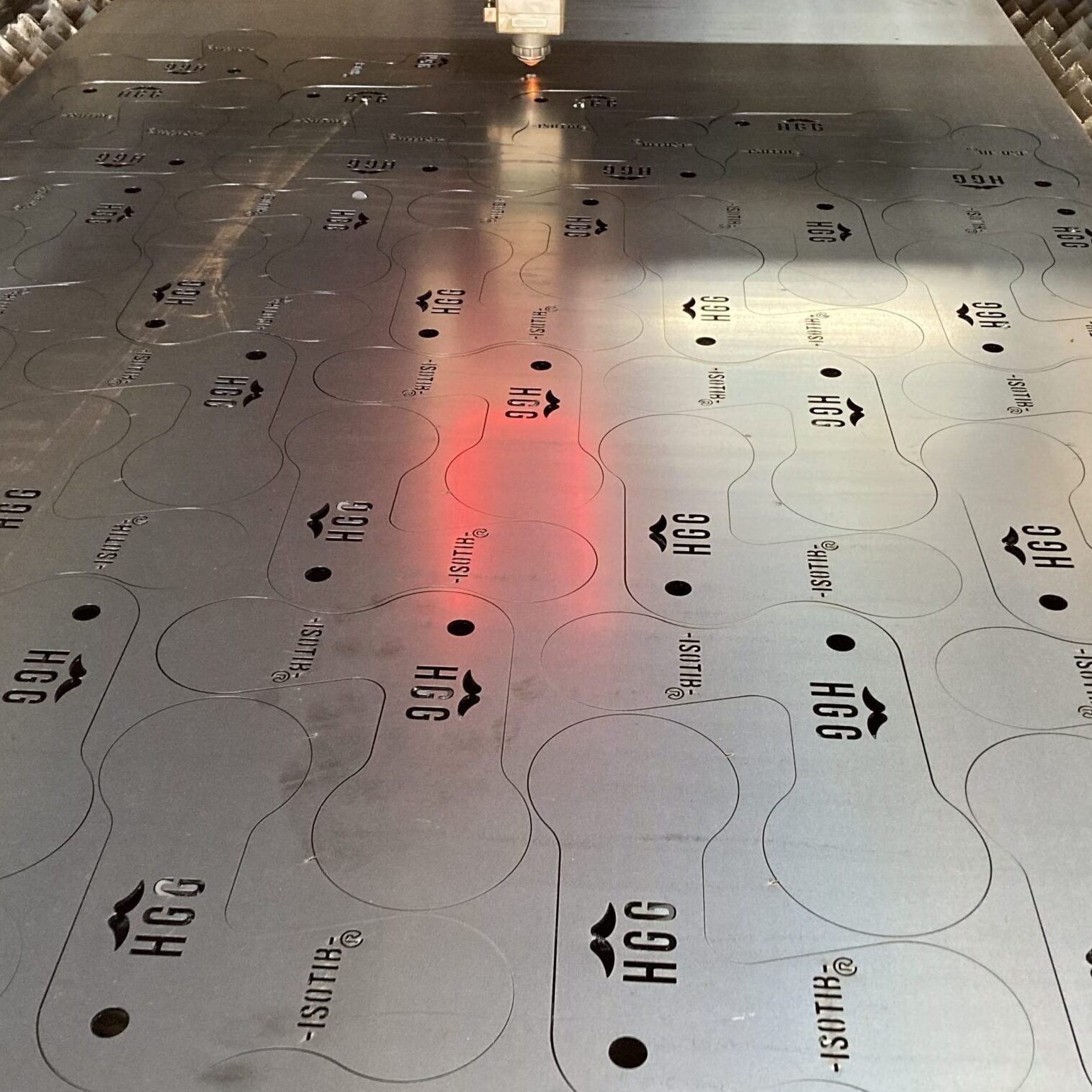 Laser cutting steel sheet